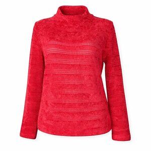 NWT RAFAELLA Red Pullover Mock Neck Sweater Size L